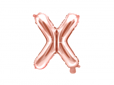 BALOANE - Balon folie Litera ''X'', 35cm, rose gold (1 buc.)