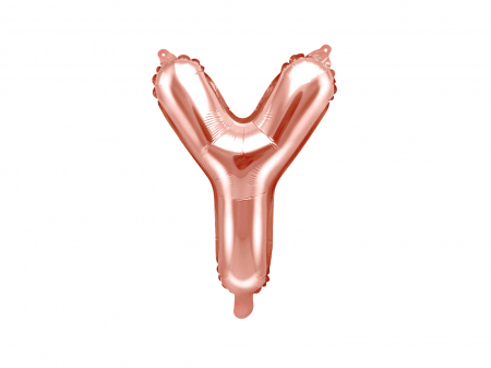 BALOANE - Balon folie Litera ''Y'', 35cm, rose gold (1 buc.)