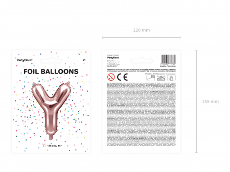Balon folie Litera ''Y'', 35cm, rose gold (1 buc.) [3]