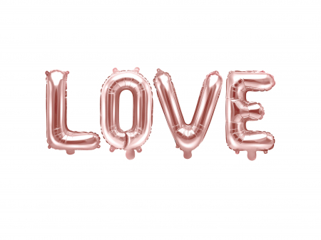 Baloane litera - Balon folie Love, 140x35cm, rose gold (1 buc.)