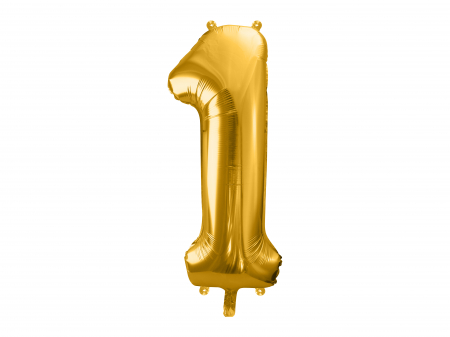BALOANE - Balon folie Numărul "1", 86 cm, auriu (1 pachet / 1 buc.)