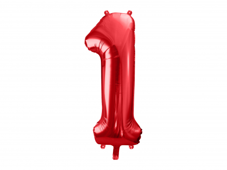 BALOANE - Balon folie Numărul "1", 86 cm, roșu (1 pachet / 1 buc.)