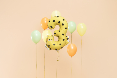 Balon folie Numărul 3 - Ghepardul, 68x98 cm, mix (1 pachet / 1 buc.) [1]