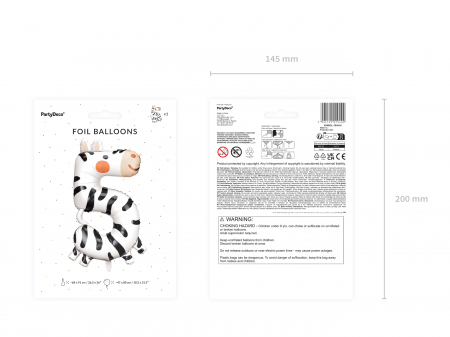 Balon folie Numărul 5 - Zebra, 68x98 cm, mix (1 pachet / 1 buc.) [2]