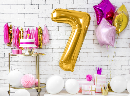 Balon folie Numărul "7", 86 cm, auriu (1 pachet / 1 buc.) [1]