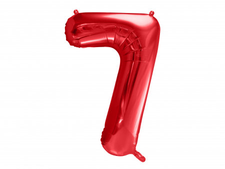 BALOANE - Balon folie Numărul "7", 86 cm, roșu (1 pachet / 1 buc.)