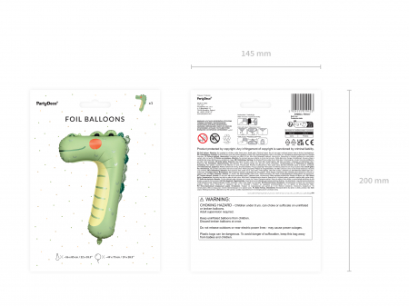 Balon folie Numărul 7 - Crocodilul, 56x85 cm, mix (1 pachet / 1 buc.) [2]