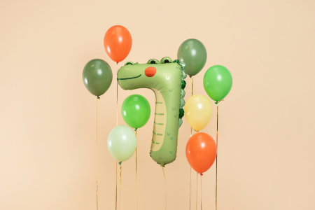 Balon folie Numărul 7 - Crocodilul, 56x85 cm, mix (1 pachet / 1 buc.) [1]