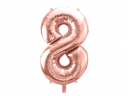 BALOANE - Balon folie Numărul "8", 86 cm, roz auriu (1 pachet / 1 buc.)