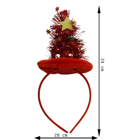 Bentita/cerc brad de Craciun, culoare rosie, marime standard, Flippy [5]