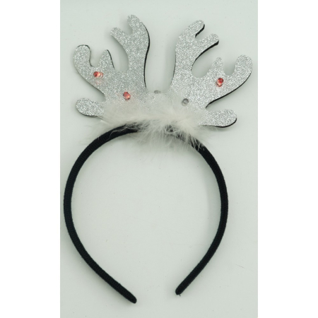 Bentita/cerc ren de Craciun, culoare negru cu gri metalic, marime standard, Flippy [6]