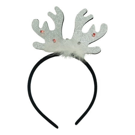 Craciun - Bentita/cerc ren de Craciun, culoare negru cu gri metalic, marime standard, Flippy