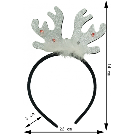 Bentita/cerc ren de Craciun, culoare negru cu gri metalic, marime standard, Flippy [5]