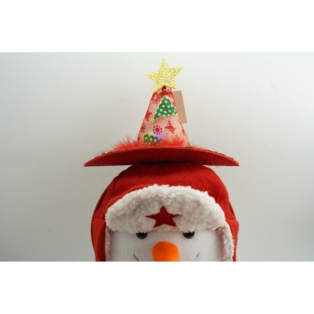 Bentita/cerc tip palarie de Craciun, culoare rosie cu led, marime standard, Flippy [6]