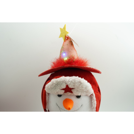 Bentita/cerc tip palarie de Craciun, culoare rosie cu led, marime standard, Flippy [1]