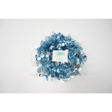 Beteala Craciun cu LED, Albastra, model cu paiete rotunde, 2 m x 5 cm, PVC, Sir, Artificiala, Flippy [2]