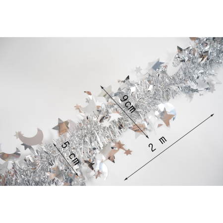 Beteala Craciun, Flippy, argintiu, marimea: 2 m x 9 cm x 5 cm material:folie PVC, interior/exterior [5]