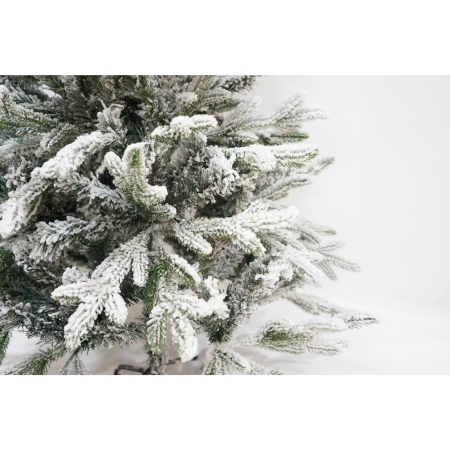 Brad Artificial de Craciun, Flippy, 1.5 m inaltime, Verde, Pulverizat complet alb-tip zapada, Interior/ Exterior, Ramuri bogate [2]