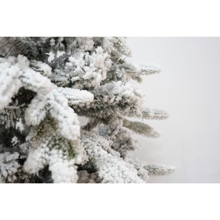 Brad Artificial de Craciun, Flippy, 1.8 m inaltime, Verde, Pulverizat complet alb-tip zapada, Interior/ Exterior, Bogat 512 ramuri [1]