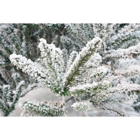 Brad Artificial de Craciun, Flippy, 2.10 m inaltime, Verde, Pulverizat alb-tip zapada, Diametru inferior 130 cm, Interior/ Exterior [3]