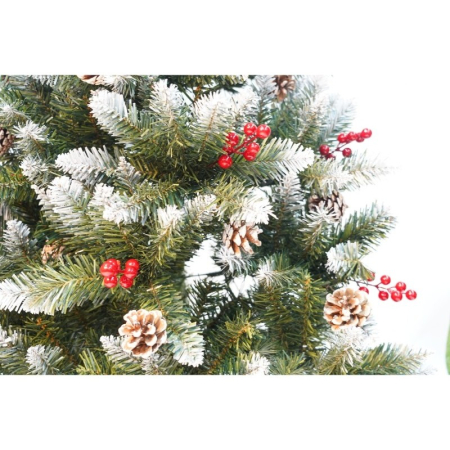 Brad Artificial de Craciun, Flippy, Sectionat pentru Perete/ Colt, 1.50 m inaltime, Verde, Decorat, Diametru Inferior 83 cm, Interior/ Exterior [19]