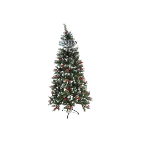 Brazi Craciun - Brad Artificial de Craciun, Flippy, Sectionat pentru Perete/ Colt, 1.50 m inaltime, Verde, Decorat, Diametru Inferior 83 cm, Interior/ Exterior