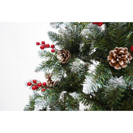 Brad Artificial de Craciun, Flippy, Sectionat pentru Perete/ Colt, 1.80 m inaltime, Verde, Decorat, Diametru Inferior 95 cm, Interior/ Exterior [17]