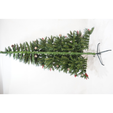 Brad Artificial de Craciun, Flippy, Sectionat pentru Perete/ Colt, 1.80 m inaltime, Verde, Decorat, Diametru Inferior 95 cm, Interior/ Exterior [4]