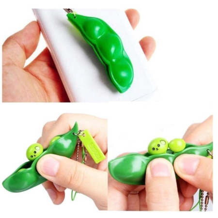 Breloc pastaie de mazare antistres, poliuretan, verde [2]