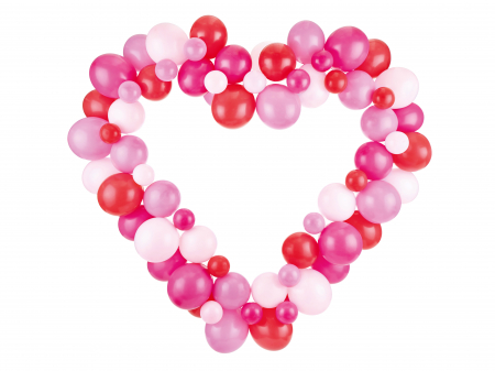 Petrecere Valentines Day - Ghirlanda de baloane cu rama, roz, 160 cm
