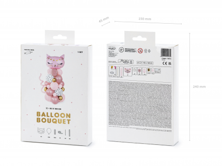 Buchet balon Pisica, roz, 83x140cm [2]