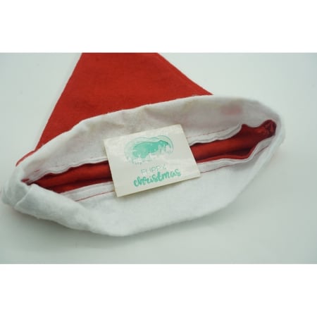 Caciulita de Mos Craciun,Flippy, cu inimi si led, rosie, marime universala, poliester [5]