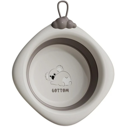 Casa si Bricolaj - Cada Pliabila pentru Baie pentru Copii , Cadita pentru Bebelusi, Model Romb Koala, Gri, 30x30x3.5 cm, 4L