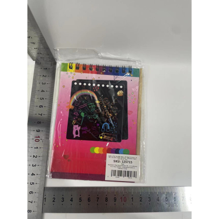 Caiet cu fise razuibile Flippy, DIY Magic Scratch, 12 File, Curcubeu, Creion din Lemn, Cartonase negre, 14 x 10 cm, rosu [7]