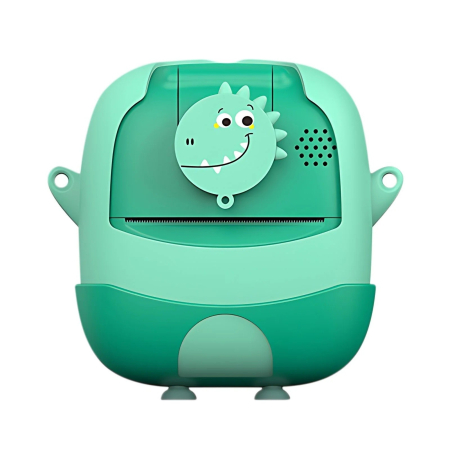 Jucarii si Jocuri - Camera Instantanee pentru Copii, Flippy, cu Functie de Printare, Cablu USB-C, Bluetooth, Compatibil iOS/Android, Camera Frontala + Selfie, Model Iepure, Snur Inclus, Verde