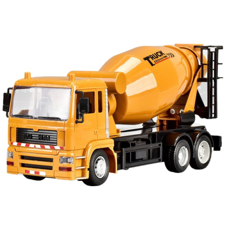 Jucarii pentru copii - Camion Betoniera Jucarie pentru Copii, Flippy, Jucarie Camion Betoniera cu Telecomanda, Jucarie de Constructie, Acumulator cu Incarcare USB, 29 x 13 x 9 cm, Galben