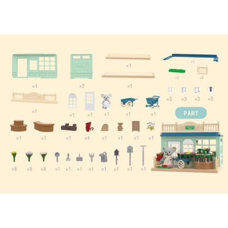 Casa de papusi, magazin cu flori, cu mobilier si figurine [1]