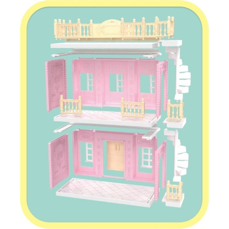 Casa pentru papusi cu baie si bucatarie, figurine si mobilier inclus [4]