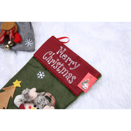 Ciorap Cadouri,Flippy,cu model elf,verde, marimea 20x40 cm, textil, interior [2]