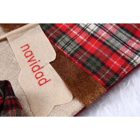 Ciorap Cadouri,Flippy,cu model Mos Craciun,crem, marimea 20x40 cm, textil, interior [1]