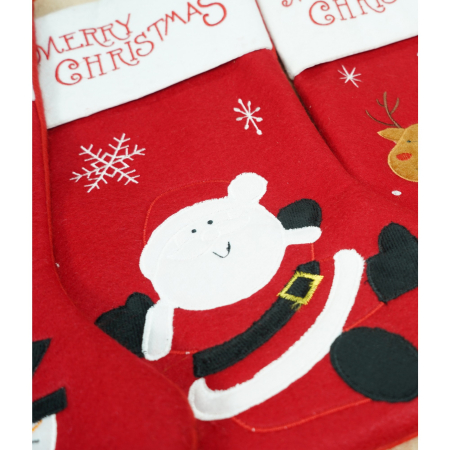 Ciorap Cadouri, Flippy,cu model Mos Craciun, rosu, marimea 20x40 cm, textil, interior [1]