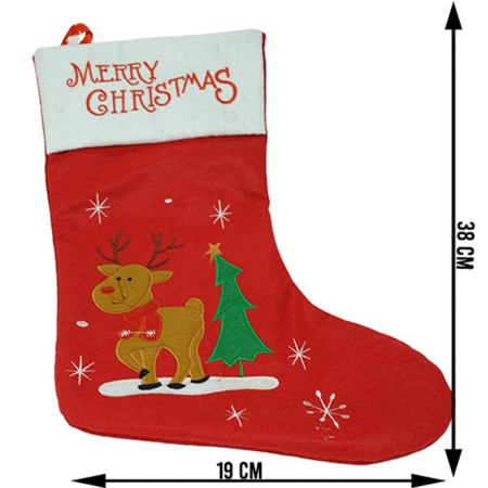 Ciorap Cadouri,Flippy,cu model ren,rosu, marimea 19x38 cm, textil, interior [4]