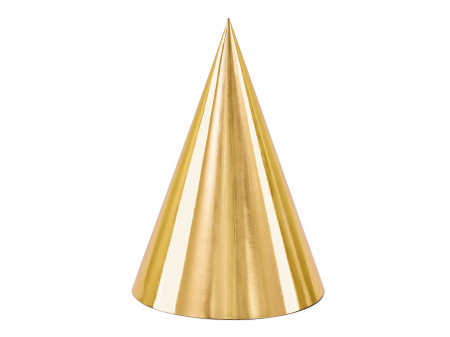 Petrecere Majorat - Coifuri de petrecere, aurii, 16 cm (6 buc. / 1 pachet)
