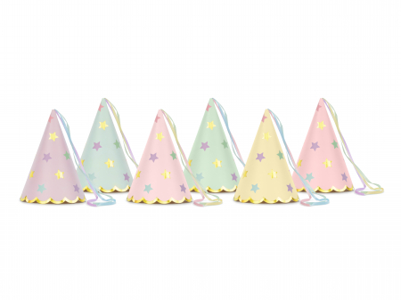 Coifuri - Coifuri de petrecere cu stele, mix, 14,5 cm (6 buc. / 1 pachet)