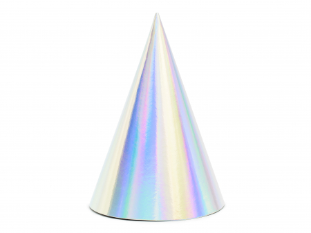 Coifuri - Coifuri de petrecere irizante, 16 cm (6 buc. / 1 pachet)