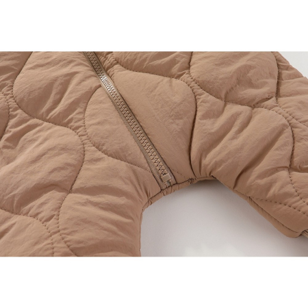 Combinezon de Iarna, Flippy, pentru Bebelusi, din Bumbac, cu Urechi, Mansete Elastice, Unisex, 66 cm, Maro [5]