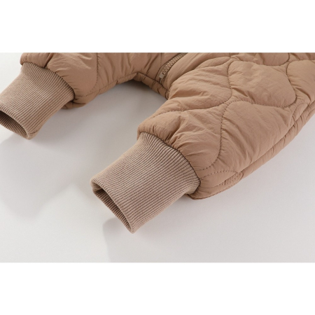 Combinezon de Iarna, Flippy, pentru Bebelusi, din Bumbac, cu Urechi, Mansete Elastice, Unisex, 66 cm, Maro [6]