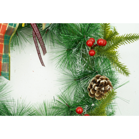 Coronita de Craciun pentru usa, Rosu/Verde, 40 cm, PVC, Artificiala, Decorata, Interior/Exterior, Flippy [2]