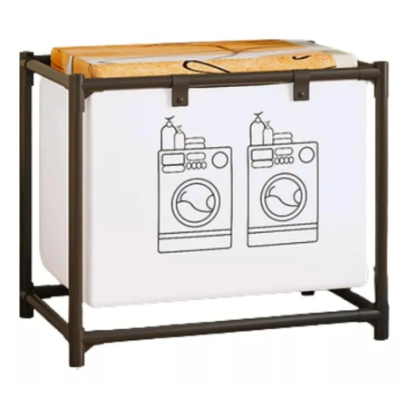 Articole pentru baie - Cos de Rufe , 1 Cos, Cadru de Otel Inoxidabil, 97 x 44 x 57 cm, Negru