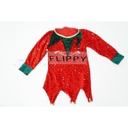 Costum Craciun, Flippy, Spiridus, rosu,  7 -9 ani, catifea [1]